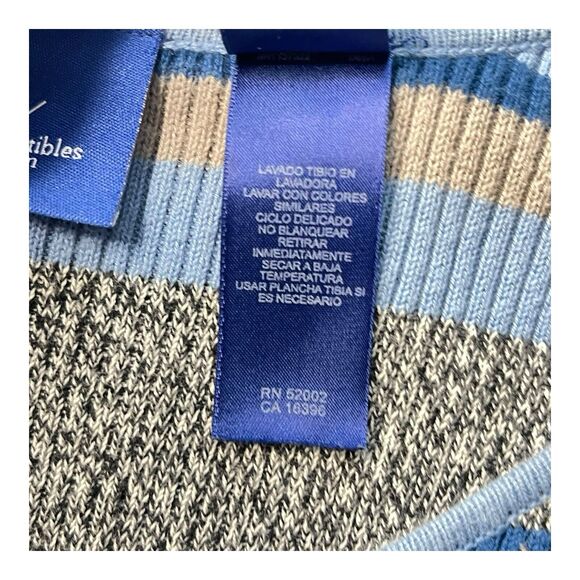 JH Collectibles Women’s Striped Ribbed Pullover Sweater Size 1X Blue Y2K Preppy - Picture 4 of 8